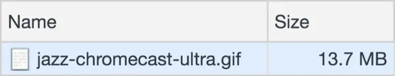 Otimização de imagem: evidência de que um mero gif animado pode ser bastante pesado, prejudicando a performance geral de um site.
