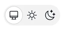 Toggle de três estados do Tailwind, com opções de claro, escuro e sistema